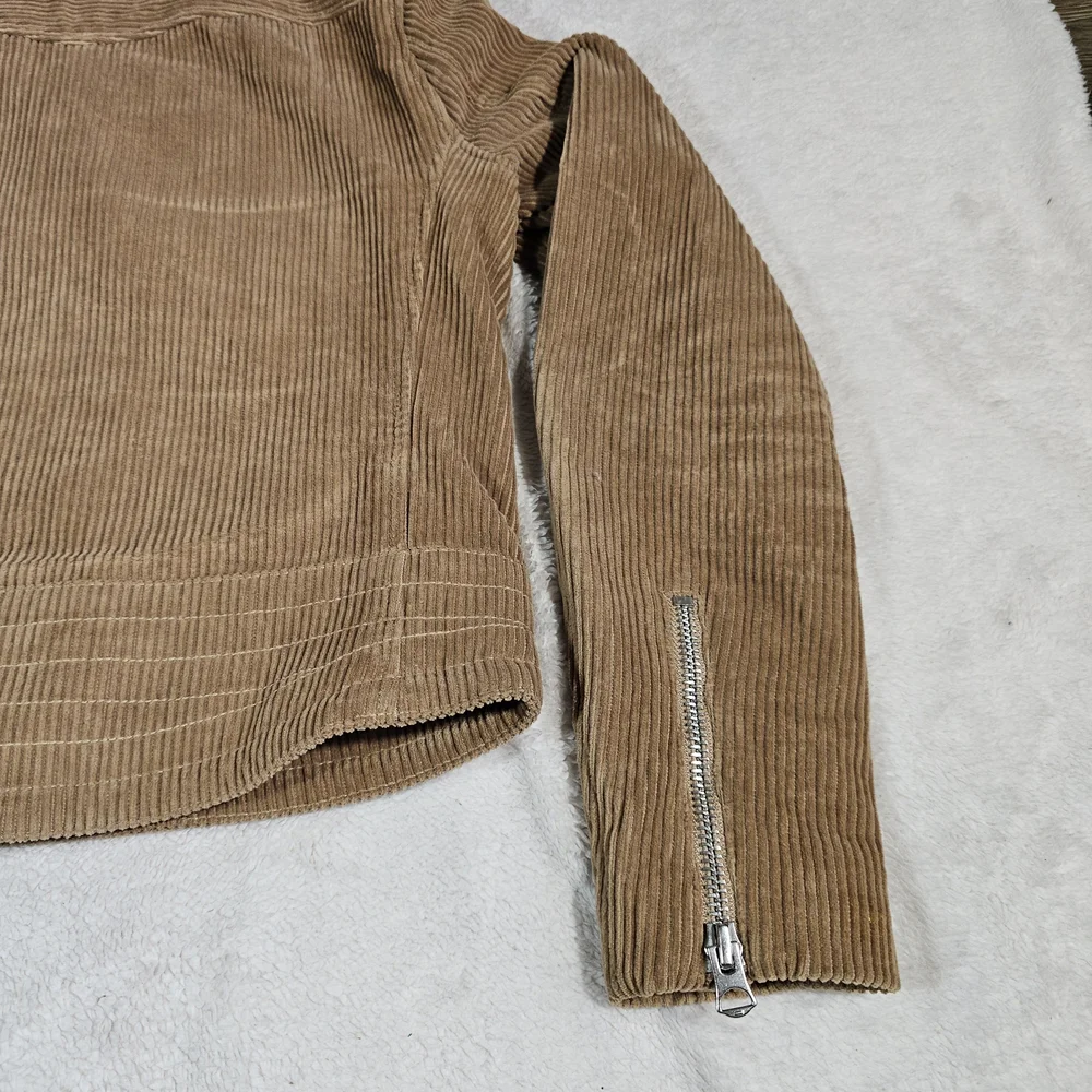 RAG & BONE Mercer Corduroy Moto Camel Cropped Jacket Womens Medium. - Picture 13 of 15